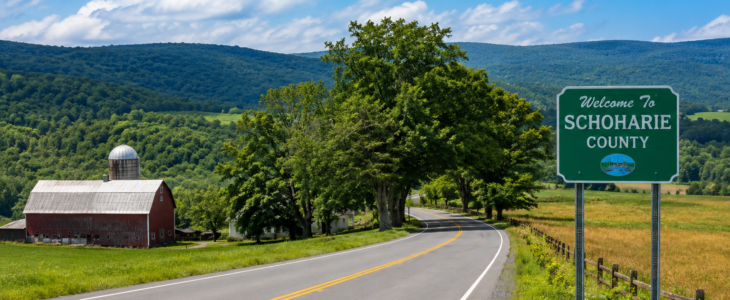 Traffic ticket dismissal in Schoharie County after supporting deposition was not provided.